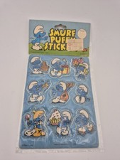 Vintage 1983 Peyo "I Hate Smoking!" Smurf Sticker (Grouchy Smurf), approx. 2 inch