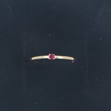 Men's 10K Gold Synthetic Ruby Emerald-Cut Ring (Band Cut)