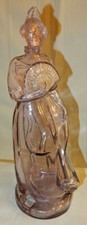 Amethyst Purple Glass Figural Man's Head Bottle with Top Hat Stopper — listing 4