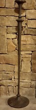 Tall Brutalist Textured Column Sculpture / Decorative Pedestal with Metallic Silver-Gold Leaf Finish — listing 4
