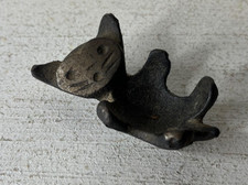 Vintage Brass Stylized Cat Ring Holder Figurine with Long Upright Tail — listing 2