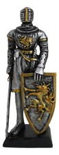 Vintage Medieval Suit of Armor Knight Figurine on Carrara Marble Base, Made in Italy — listing 6