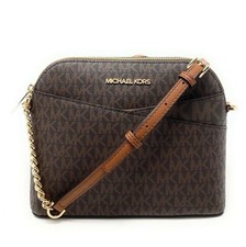 Michael Kors Black Leather Handbag with Gold-Tone Engraved Zipper Pull — listing 2