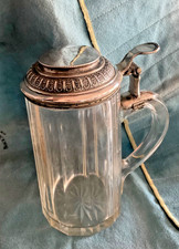 Cut Crystal Barrel Vase with 800 Silver Collar Rim — listing 6