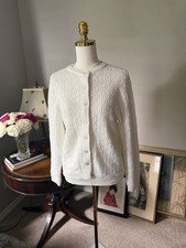 Vintage Hi-Bulk Orlon Interlock Cream Knit Short-Sleeve Sweater Top — listing 3