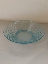 Vintage Pressed Glass Serving Bowl with Hobnail and Floral Fan Pattern — listing 5