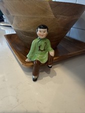 Mid-Century Asian Boy Water Carrier Figural Planter with Hanging Baskets — listing 4