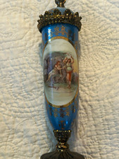Hand Painted Porcelain Chinese Satsuma-Style Decorative Egg, Warrior Archer with Gold Trim