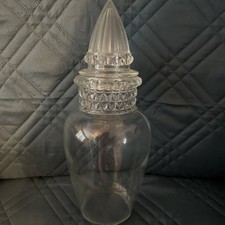 Clear Glass Footed Apothecary Candy Jar with Pointed Finial Lid, listing 3