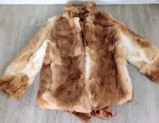 Vintage Brown Fur Jacket with Vertical Pelt Construction