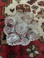 Cut Lead Crystal Covered Candy Dish with Pinwheel Star Pattern and Domed Finial Lid — listing 3