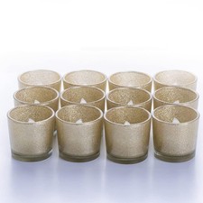 Hand-Blown Clear Glass Rectangular Tealight / Votive Candle Holder, 4-Light — listing 3