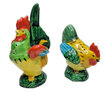 Vintage Porcelain Rooster & Hen Figural Salt and Pepper Shakers — listing 5