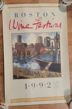 1997 Boston Wine Festival Framed Event Poster - Boston Harbor Hotel, Rowes Wharf