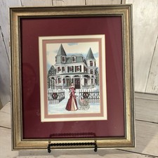 Bonnie Holden "A Time With Father" Framed Victorian House Print, Signed 1987 — listing 4