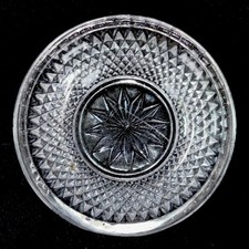 Vintage Sandwich Glass Pressed Glass Tableware Lot (Plates, Bowls, Nappies, Square Dishes, Handled Plate) — listing 3