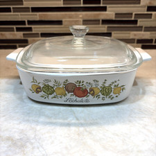 Vintage Corning Ware L'Echalote Spice of Life Casserole Dish with Pyrex Lid — listing 6