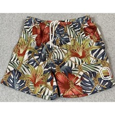 Overtime Athletic Mesh Shorts Blue Yellow Abstract Print — listing 6