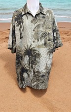 Tommy Bahama Silk Camp Shirt with Tropical Palm and Hibiscus Print — listing 4