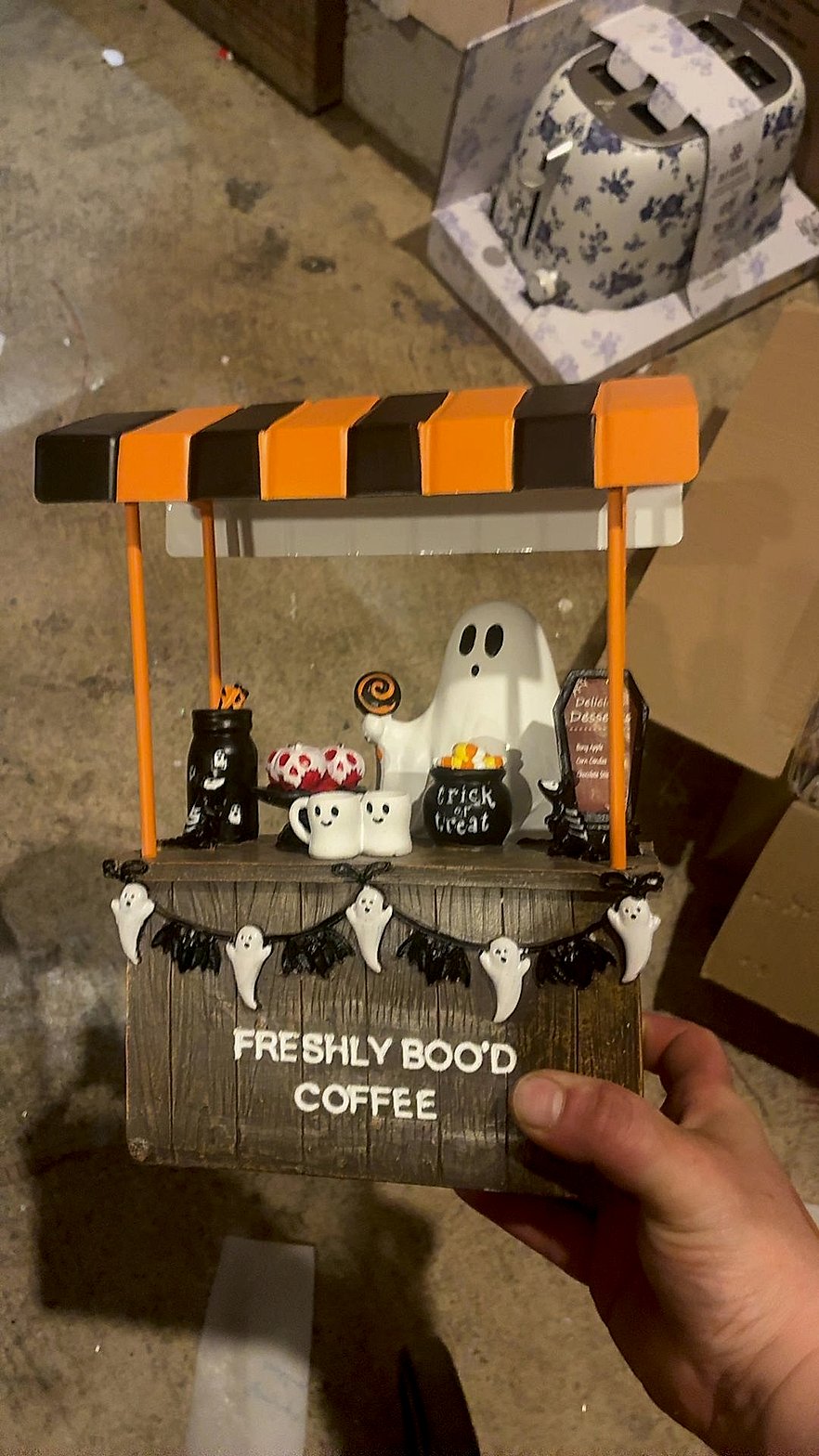 Freshly Boo'd Coffee Ghost Stand Halloween Resin Tabletop Decoration