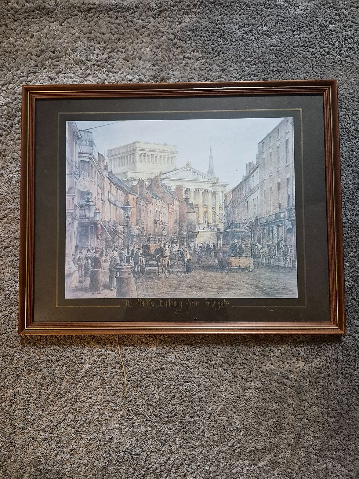Framed Print 'The Harris Building from Friargate' Preston Victorian Street Scene